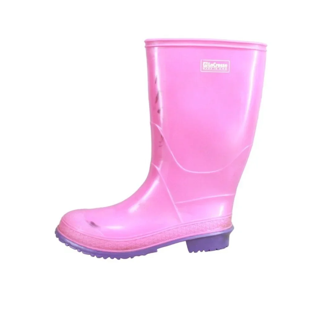 LaCrosse 11" Pink Rubber Tall Muck Boot USA Made Rain Boots Size 5 - Picture 1 of 9